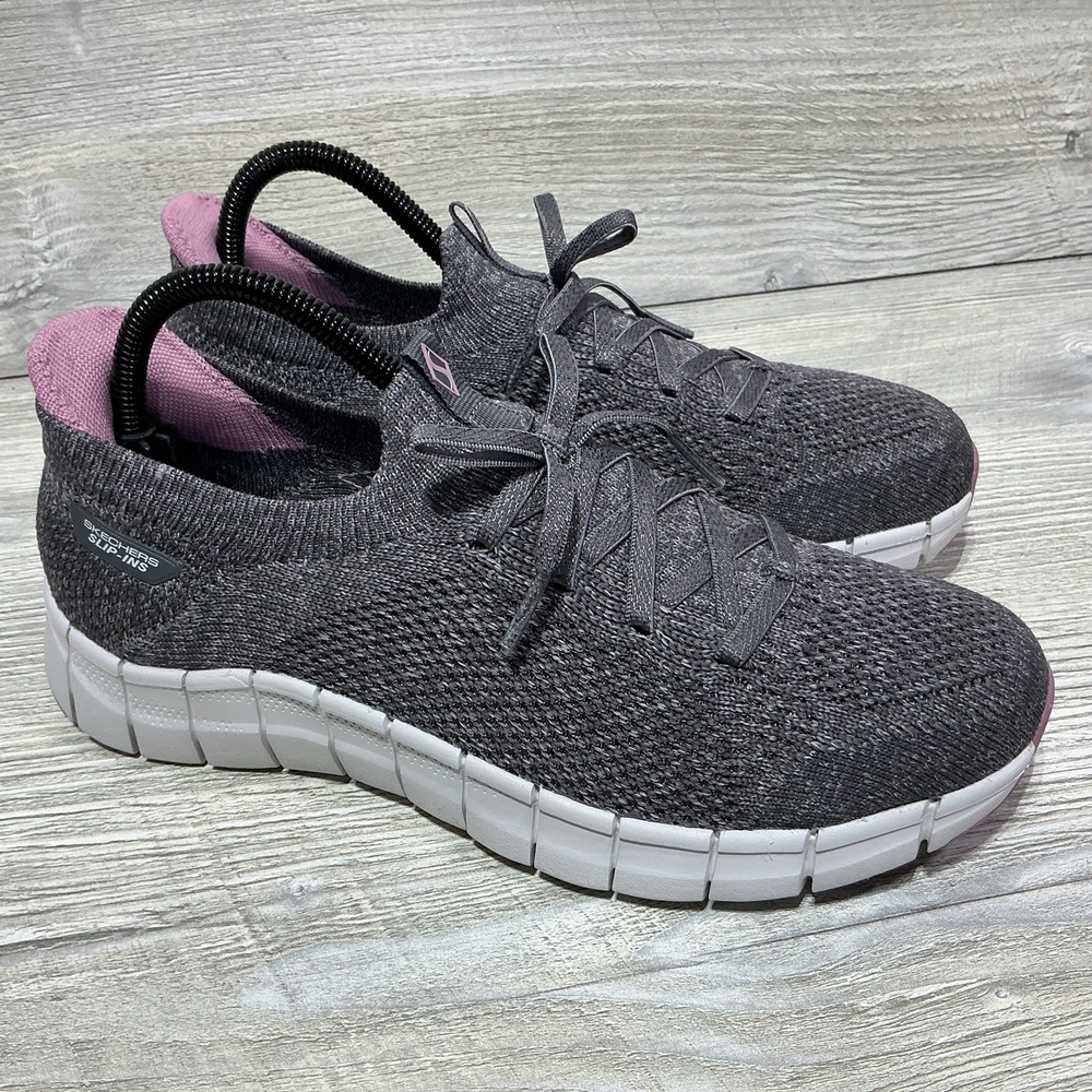 Skechers Slip-ins Air Cooled Memory Foam 104700 Womens Size 8.5 Gray And Pink